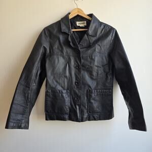Bagatelle Leather Jacket Womens Medium Black Biker Moti Rocker 90's Minimalist